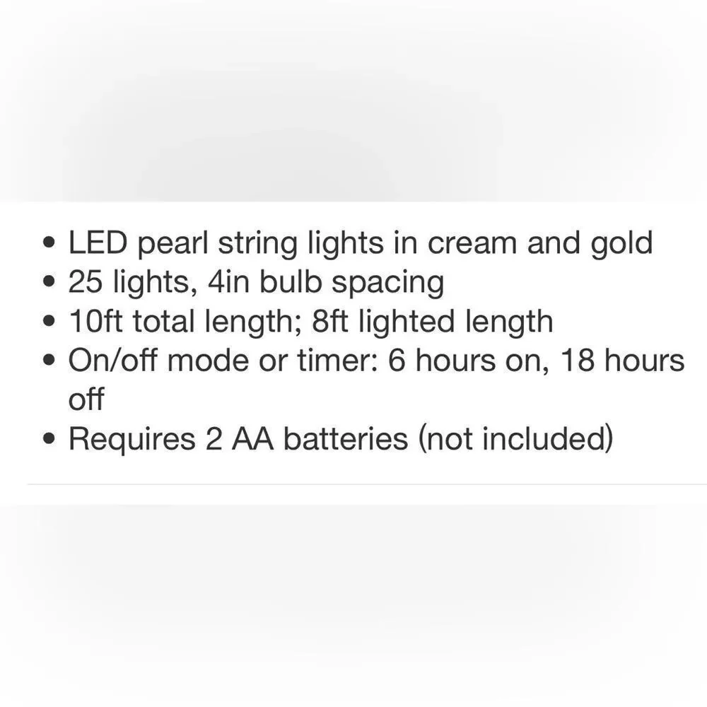 kate spade x Target Indoor Outdoor White Gold Tone String Lights